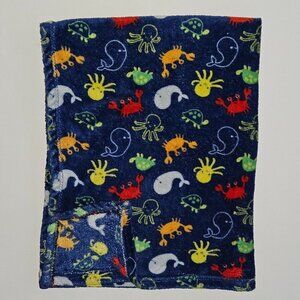 Baby Gear Blue Sea Ocean Animals Blanket Lovey Crab Whale Octopus Turtle Lobster